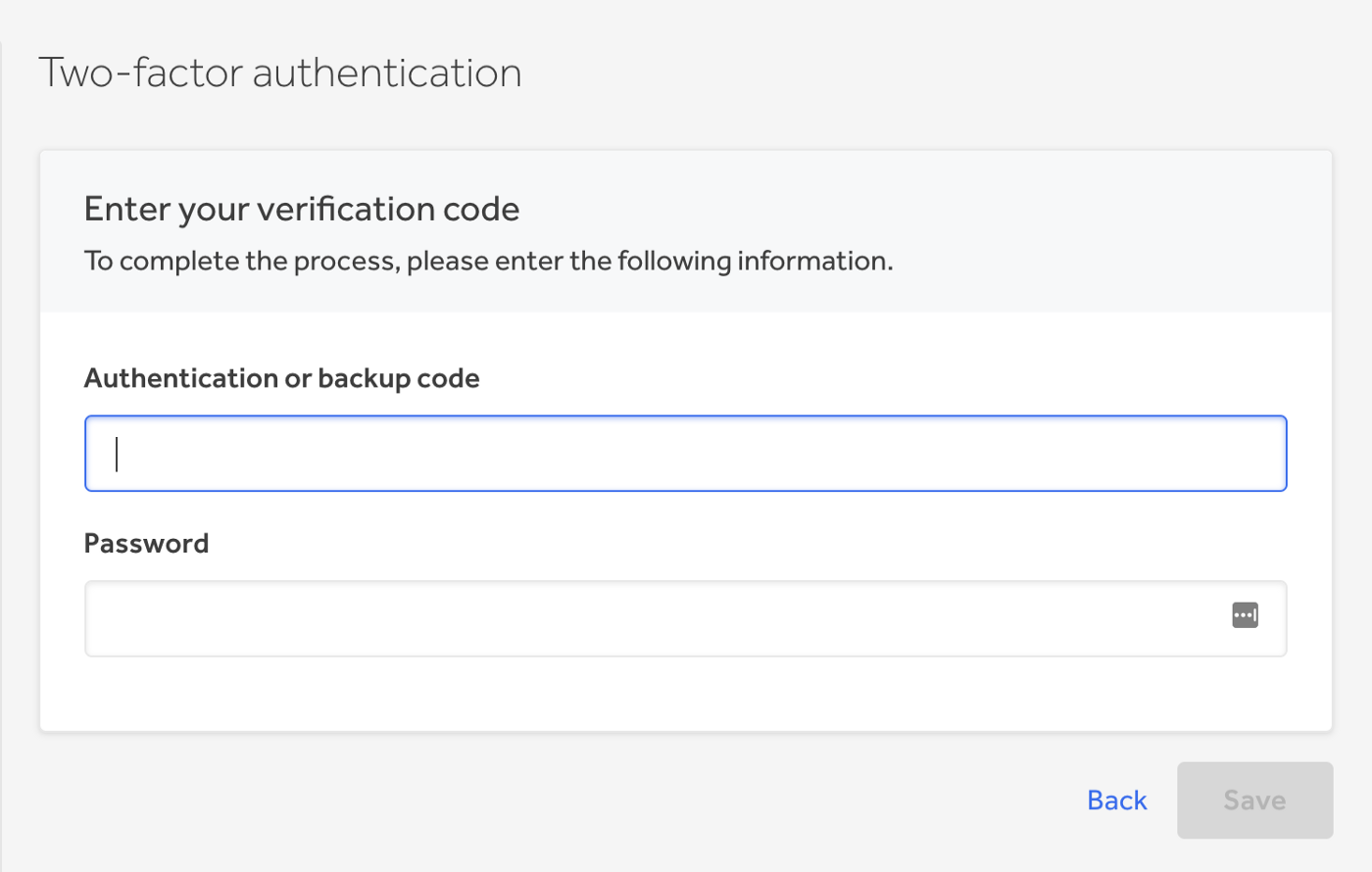 2FA code along with the current password is required on HackerOne MFA page